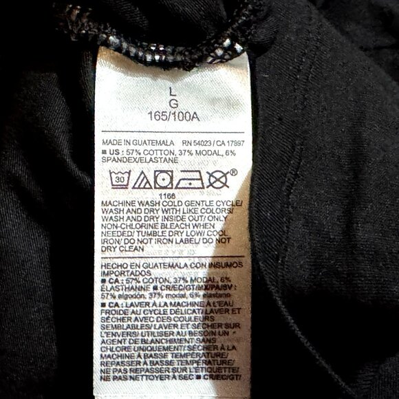Old Navy Slit Neck with Side Ruching Top, Cotton/Modal, Black, Large - Picture 8 of 10